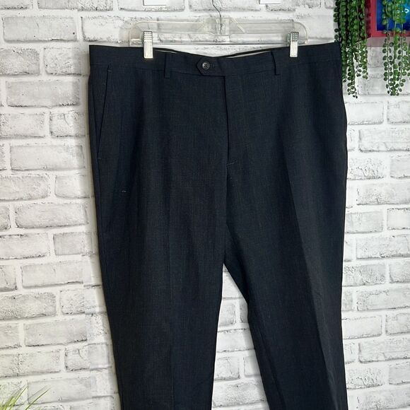 Pronto Uomo Wool Professional Dress Pants Slacks Size 40 Short Dark Gray - Picture 3 of 6